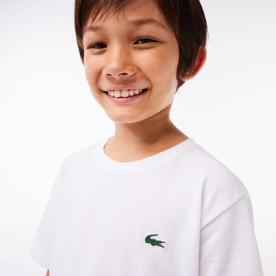 Lacoste Boys Sport Breathable Cotton Blend T-Shirt White