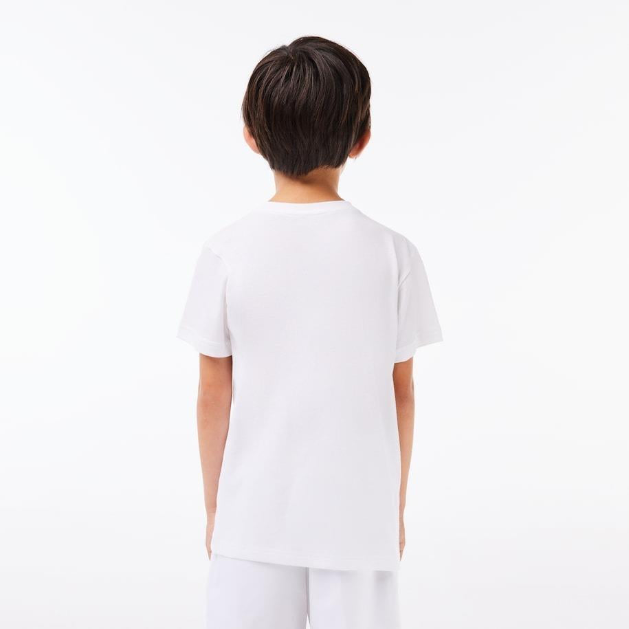 Lacoste Boys Sport Breathable Cotton Blend T-Shirt White