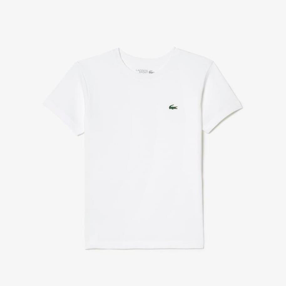 Lacoste Boys Sport Breathable Cotton Blend T-Shirt White